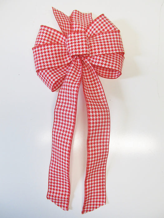 Red And White Checked Bow - Bow