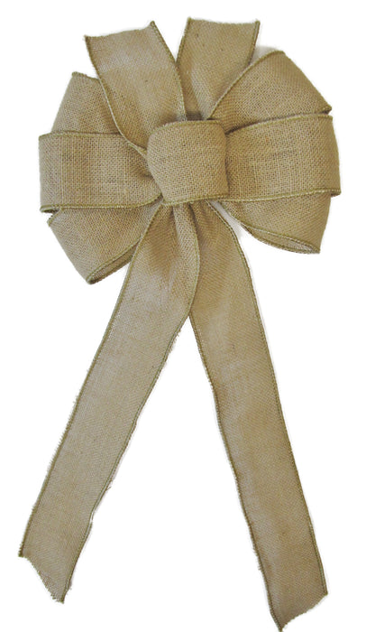 Single Face Boxwood Wreath - 12-14 / Natural Burlap Bow / No