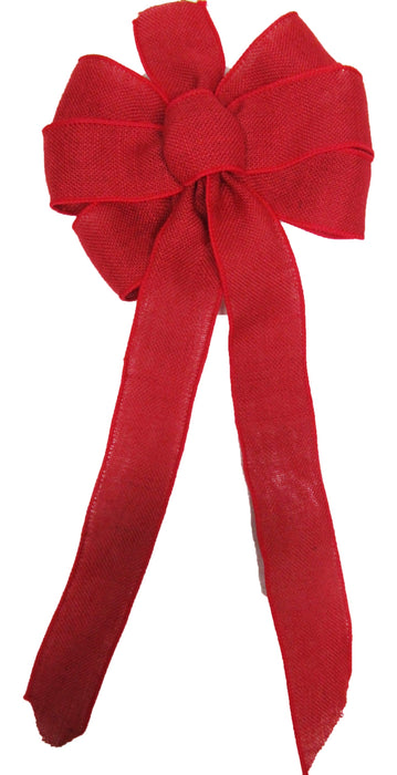 Single Face Boxwood Wreath - 12-14 / Red Burlap Bow / No PC