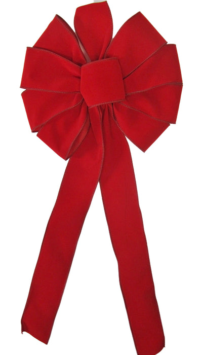 Single Face Boxwood Wreath - 12-14 / Red Velvet Bow / No PC