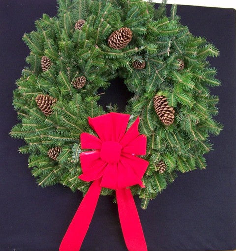 Single Face Natural Wreath - Fraser Fir Wreath