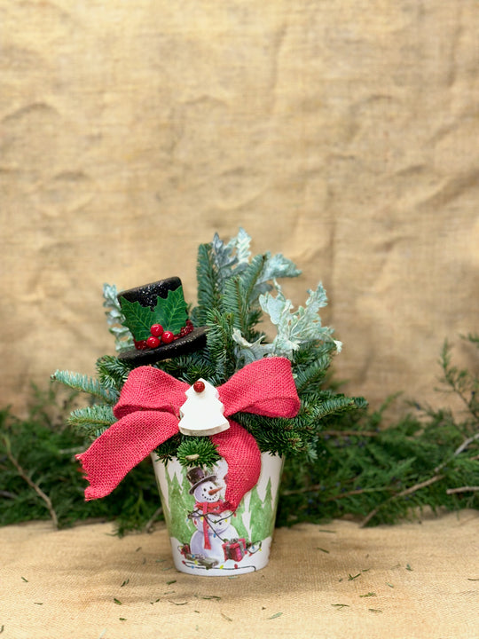 Festive Frosty Top Hat Arrangement