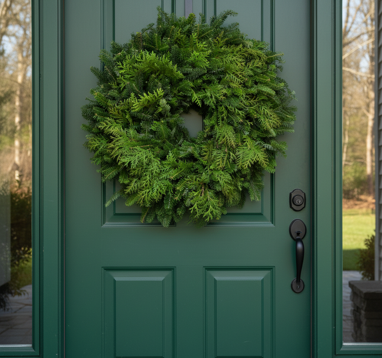 Single Face Fraser Fir & Cedar Wreath