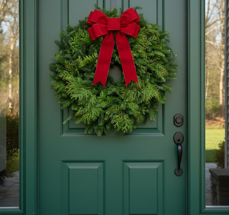 Single Face Fraser Fir & Cedar Wreath