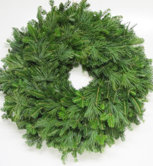 Double Face Fraser Fir & White Pine Wreath - 12-14 / No Bow 