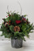 Gingham Christmas Woodland Arrangments - 14-16 with Handle -