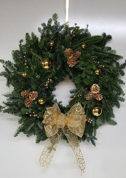 Golden Array of Elegance Wreath 22-24 - Decorated Wreath