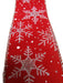 Let It Snow - Large Red Velvet With Silver Snowflakes Bow - 