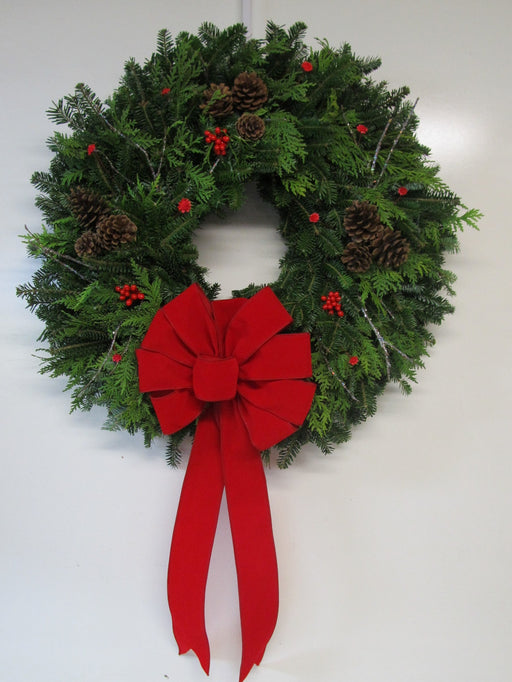 Natural Pine Cone Wreath 22-24 - Decorated Wreath