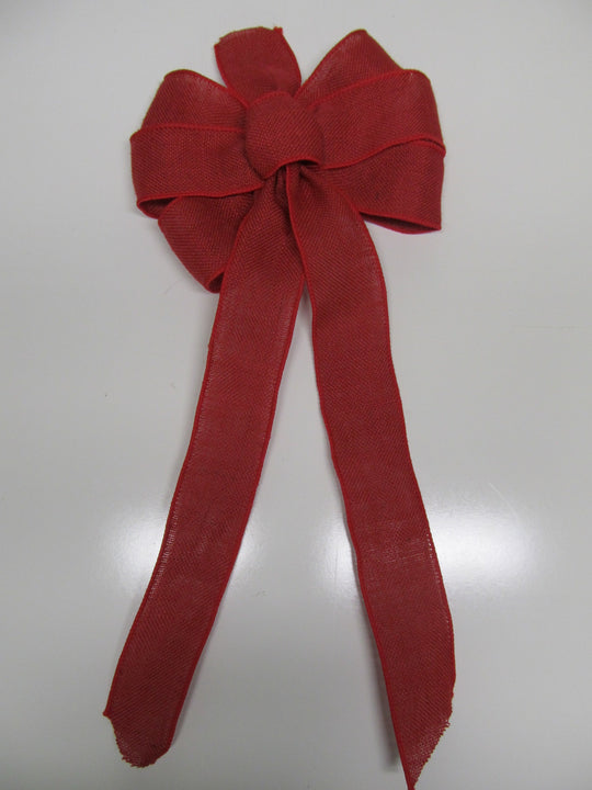 Red Burlap Bow