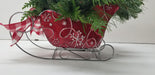 Red Tin Christmas Sleigh - Arrangements