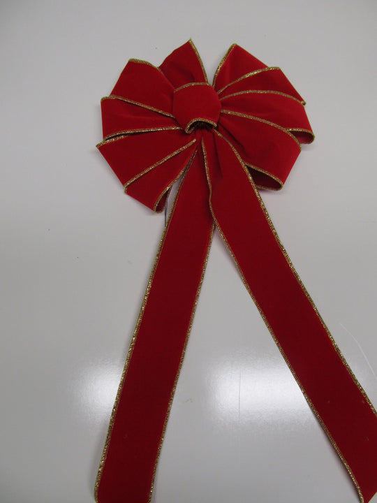 Red Velvet With Gold Edge Bow