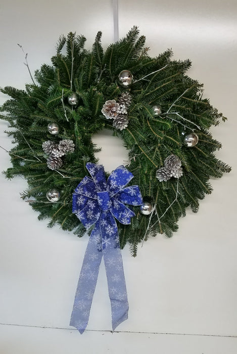 Silver Themed Wreath - Decorated Wreath