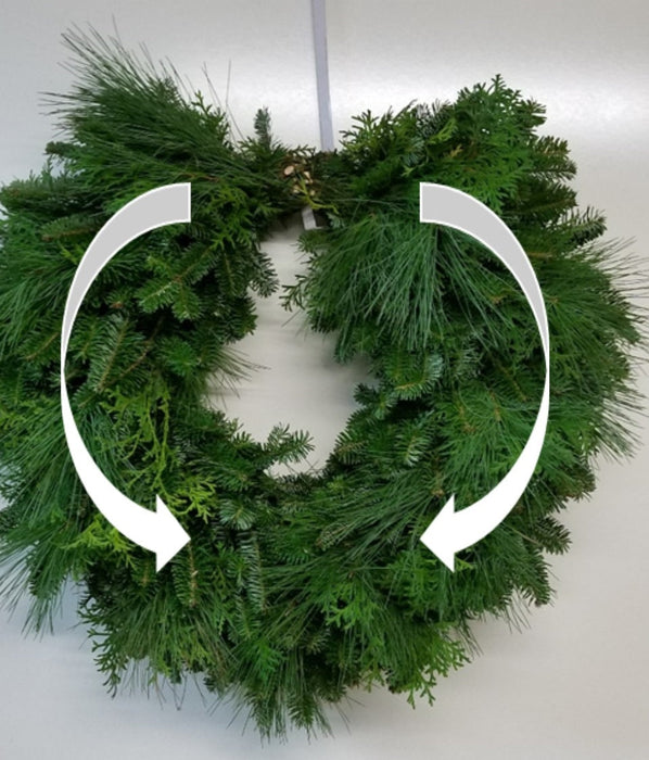 Single Face Cascading Wreath - Fraser Fir & Mountain Laurel 