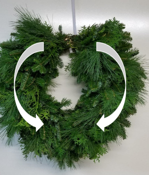 Single Face Cascading Wreath - Fraser Fir White Pine & 