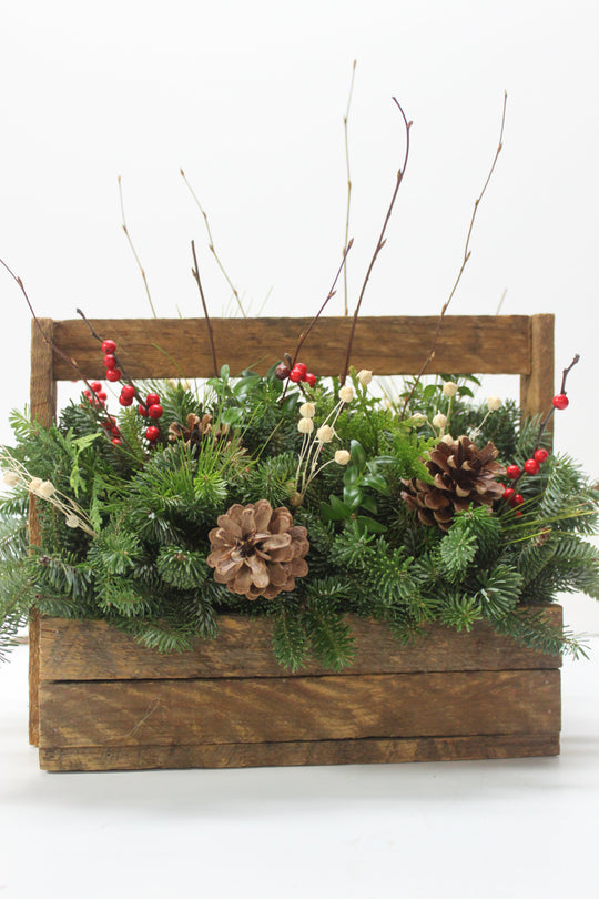Wooden Crate with Handle Arrangement